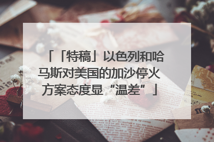「特稿」以色列和哈马斯对美国的加沙停火方案态度显“温差”