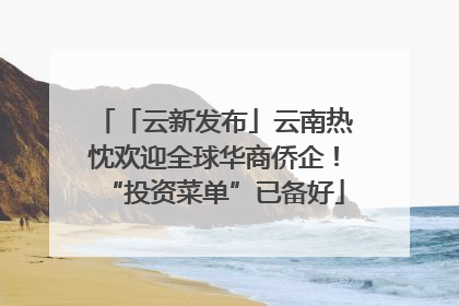 「云新发布」云南热忱欢迎全球华商侨企！“投资菜单”已备好