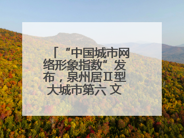 “中国城市网络形象指数”发布，泉州居Ⅱ型大城市第六 文化形象引关注