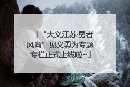 “大义江苏·勇者风尚”见义勇为专题专栏正式上线啦~