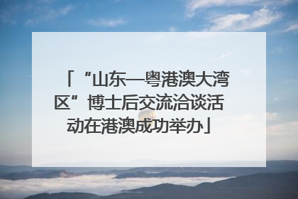 “山东—粤港澳大湾区”博士后交流洽谈活动在港澳成功举办