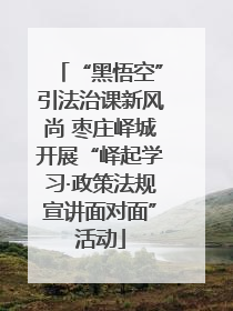 “黑悟空”引法治课新风尚 枣庄峄城开展“峄起学习·政策法规宣讲面对面”活动