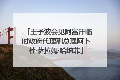 王予波会见阿富汗临时政府代理副总理阿卜杜·萨拉姆·哈纳菲