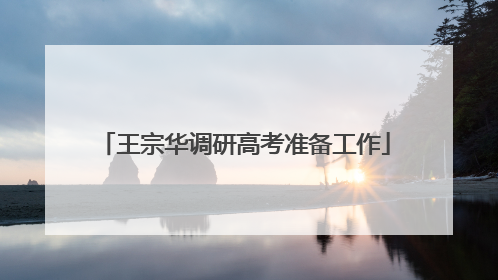 王宗华调研高考准备工作