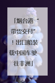 烟台港“带货交付”！出口船装载中国车驶往非洲