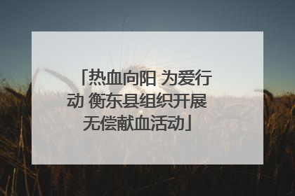 热血向阳 为爱行动 衡东县组织开展无偿献血活动
