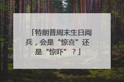 特朗普周末生日阅兵，会是“惊喜”还是“惊吓”？