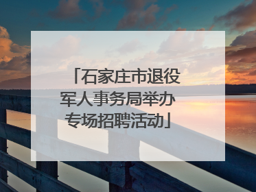 石家庄市退役军人事务局举办专场招聘活动