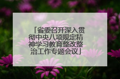 省委召开深入贯彻中央八项规定精神学习教育整改整治工作专题会议