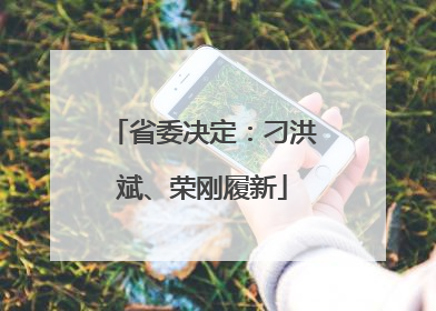 省委决定：刁洪斌、荣刚履新