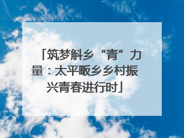 筑梦斛乡“青”力量：太平畈乡乡村振兴青春进行时
