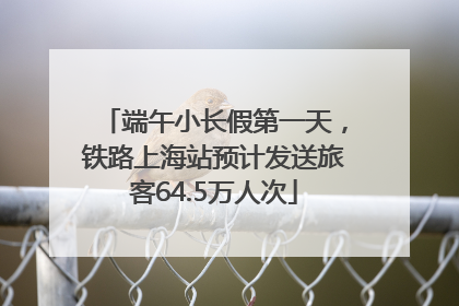 端午小长假第一天，铁路上海站预计发送旅客64.5万人次
