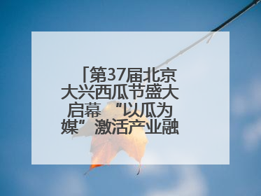 第37届北京大兴西瓜节盛大启幕 “以瓜为媒”激活产业融合发展新动能