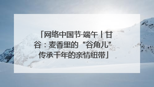 网络中国节·端午丨甘谷：麦香里的“谷角儿” 传承千年的亲情纽带