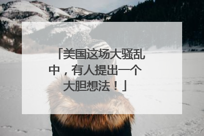 美国这场大骚乱中，有人提出一个大胆想法！