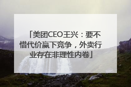 美团CEO王兴：要不惜代价赢下竞争，外卖行业存在非理性内卷