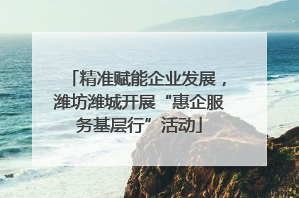 精准赋能企业发展，潍坊潍城开展“惠企服务基层行”活动