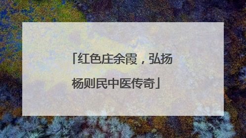 红色庄余霞，弘扬杨则民中医传奇
