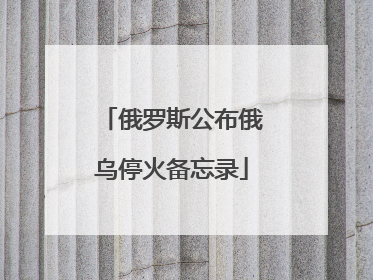 俄罗斯公布俄乌停火备忘录
