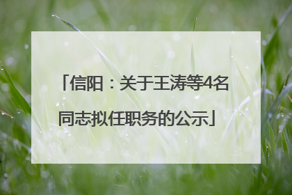 信阳：关于王涛等4名同志拟任职务的公示