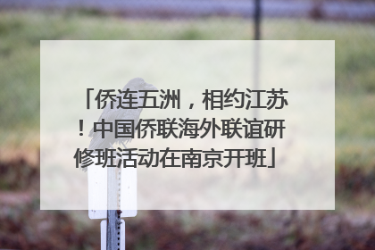 侨连五洲，相约江苏！中国侨联海外联谊研修班活动在南京开班
