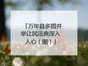 万年县多措并举让民法典深入人心（图）