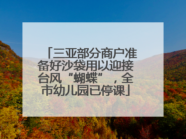 三亚部分商户准备好沙袋用以迎接台风“蝴蝶”，全市幼儿园已停课