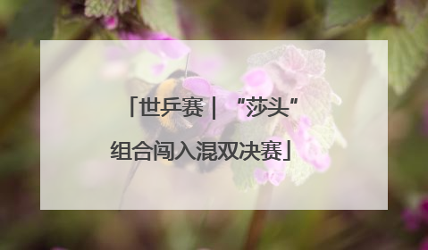世乒赛｜“莎头”组合闯入混双决赛