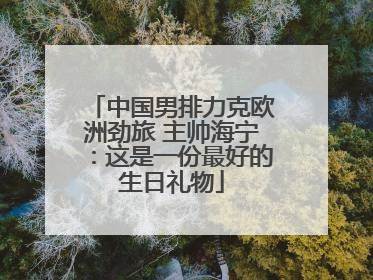 中国男排力克欧洲劲旅 主帅海宁：这是一份最好的生日礼物