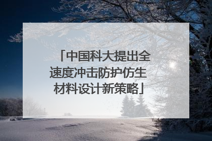 中国科大提出全速度冲击防护仿生材料设计新策略