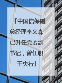 中国信保副总经理李文森已升任党委副书记，曾任职于央行