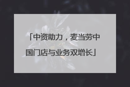 中资助力，麦当劳中国门店与业务双增长