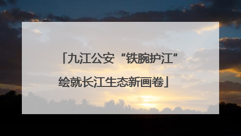 九江公安“铁腕护江”绘就长江生态新画卷