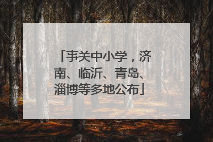 事关中小学，济南、临沂、青岛、淄博等多地公布