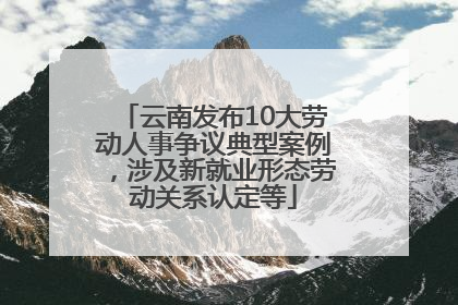 云南发布10大劳动人事争议典型案例，涉及新就业形态劳动关系认定等