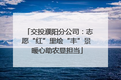 交投濮阳分公司：志愿“红”里绘“丰”景 暖心助农显担当