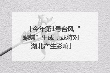 今年第1号台风“蝴蝶”生成，或将对湖北产生影响
