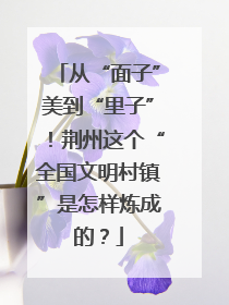 从“面子”美到“里子”！荆州这个“全国文明村镇”是怎样炼成的？