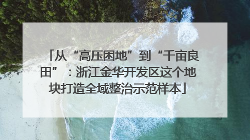 从“高压困地”到“千亩良田”：浙江金华开发区这个地块打造全域整治示范样本