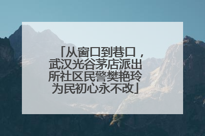 从窗口到巷口，武汉光谷茅店派出所社区民警樊艳玲为民初心永不改