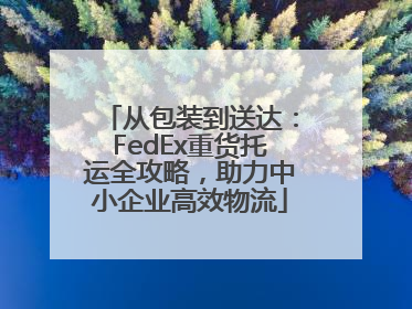 从包装到送达：FedEx重货托运全攻略，助力中小企业高效物流