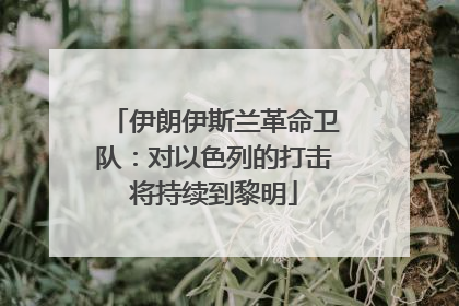 伊朗伊斯兰革命卫队：对以色列的打击将持续到黎明
