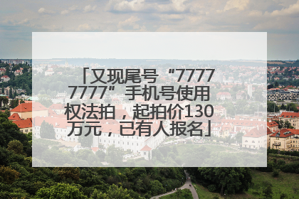 又现尾号“77777777”手机号使用权法拍，起拍价130万元，已有人报名