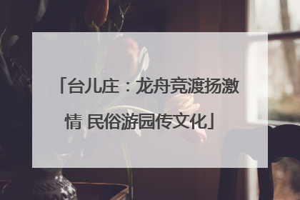 台儿庄：龙舟竞渡扬激情 民俗游园传文化