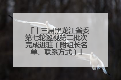 十三届黑龙江省委第七轮巡视第二批次完成进驻（附组长名单、联系方式）