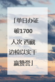 单日办证破1700人次 西藏边检以实干赢赞誉