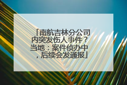 南航吉林分公司内突发伤人事件？当地：案件侦办中，后续会发通报