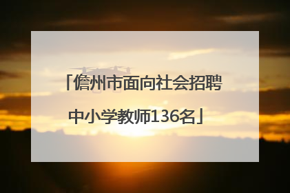 儋州市面向社会招聘中小学教师136名