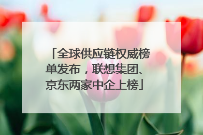 全球供应链权威榜单发布，联想集团、京东两家中企上榜