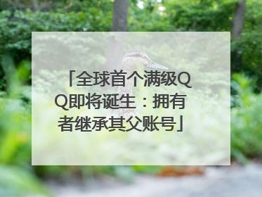 全球首个满级QQ即将诞生：拥有者继承其父账号